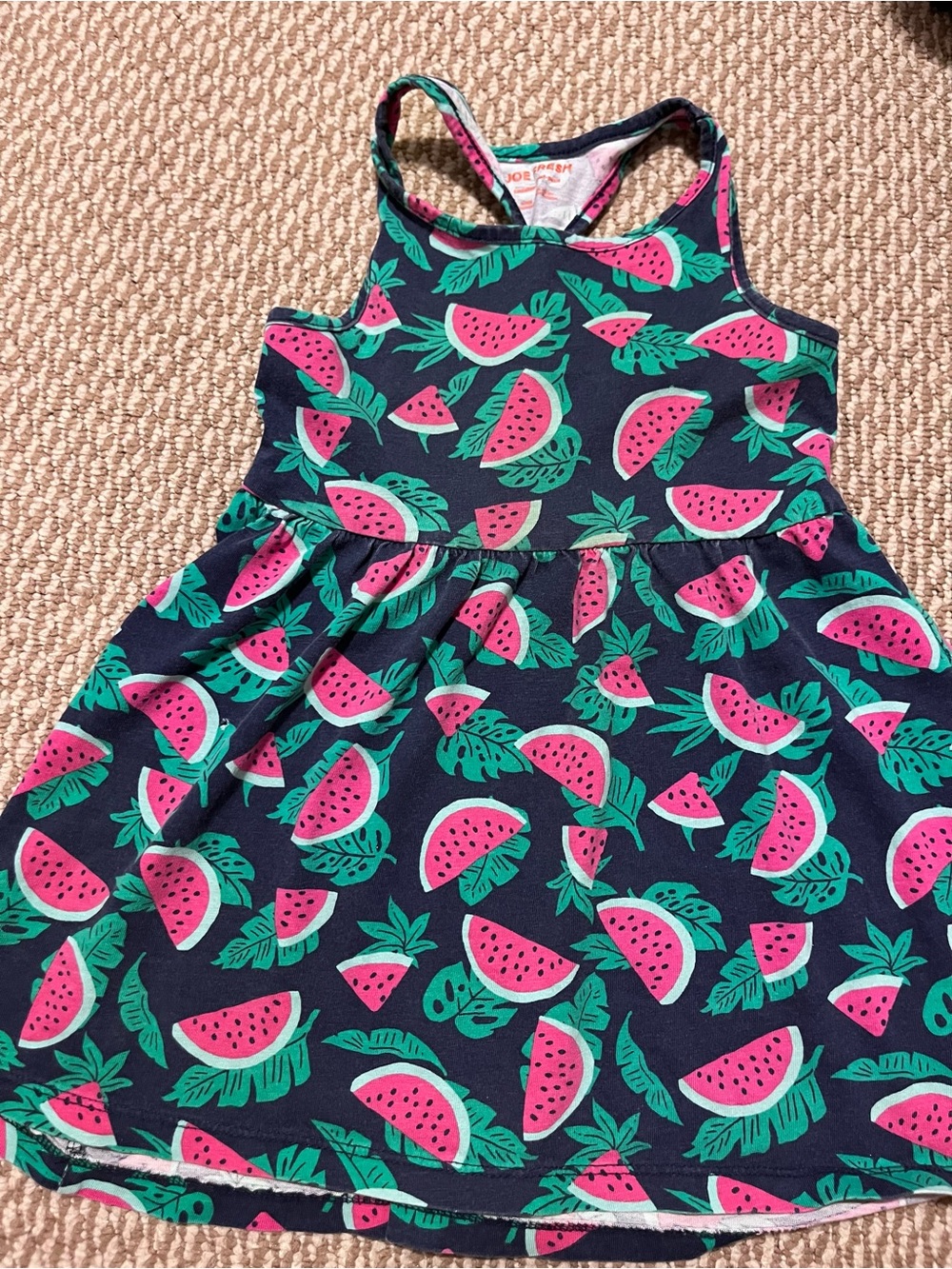 Girls 3T Joe Fresh Navy Blue Watermelon Print Tank Dress